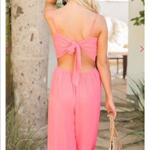 Pink lily jumpsuit